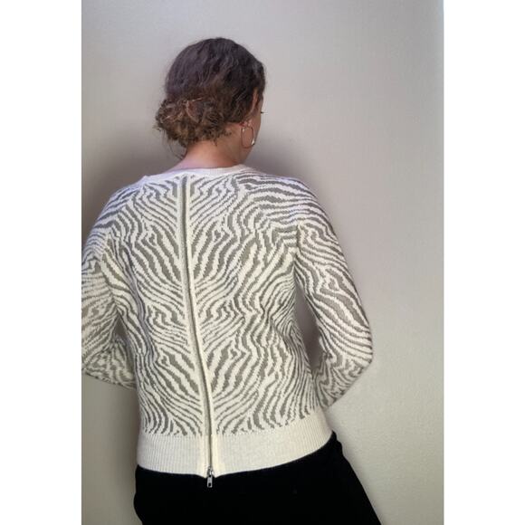 The Kooples ~ Soft Zebra Print Sweater ~ Wool & Angora ~ Sz M - Picture 2 of 6